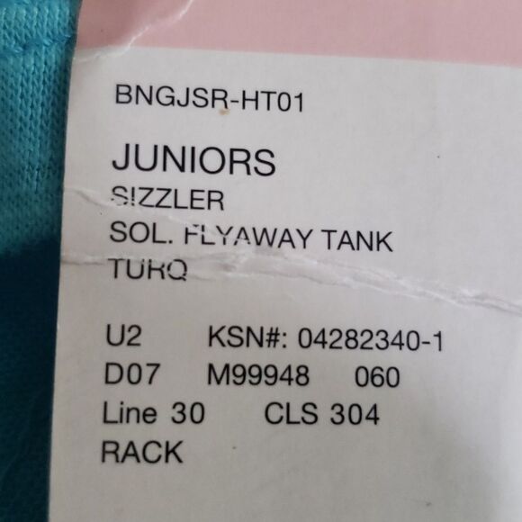 Y2K BONGO Top Juniors XL Sizzler Sol Flyaway Sequin Racerback Tank Deadstock NWT - Picture 8 of 8